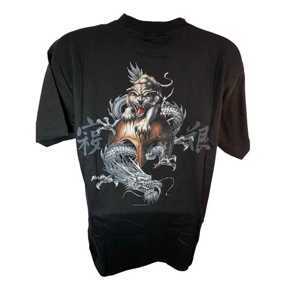 NWT Dragon T shirt Black Crew Neck Tank Guardians of Paradise Large Y2K Skater - Picture 1 of 11